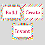 Load image into Gallery viewer, Playroom Signs: Build, Invent, Create
