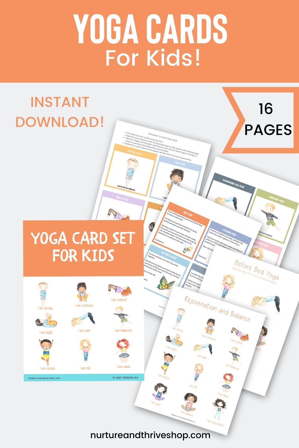 Set of 12 Printable Yoga Cards: Yoga for Kids! – Nurture and