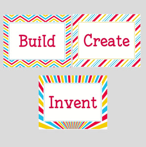 Playroom Signs: Build, Invent, Create